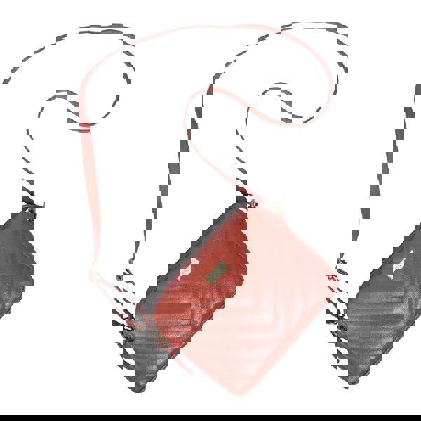 Assots London 'IRIS' Red Quilted Soft Pebble Grain Leather Crossbody Bag