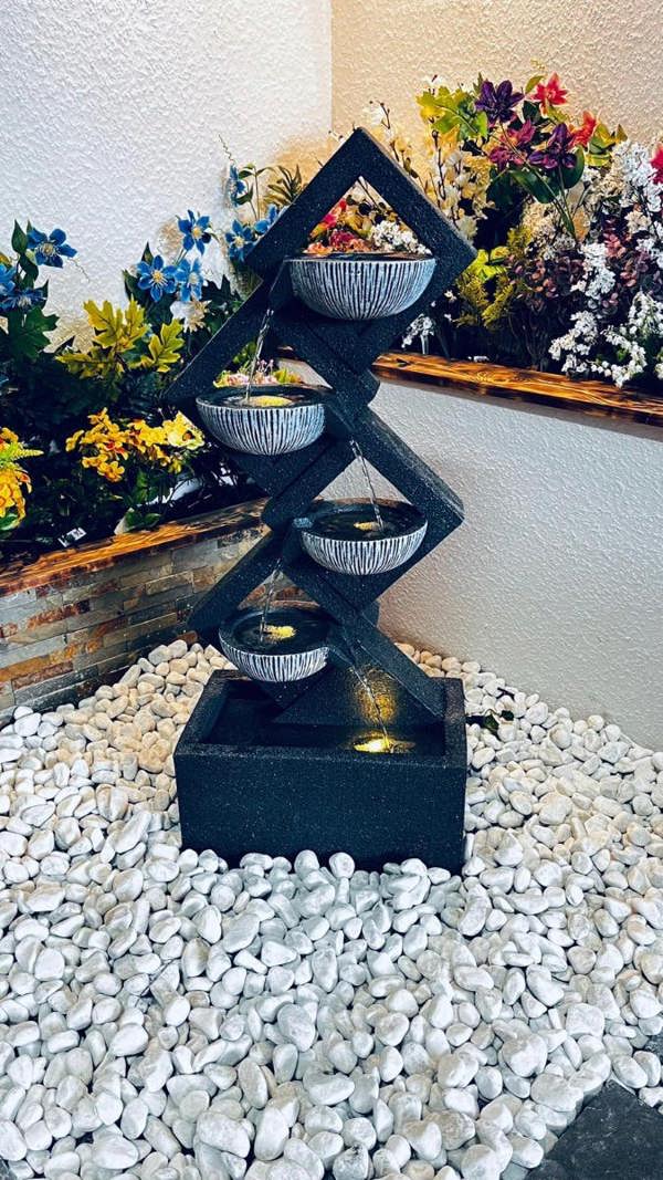 Tranquillity Water Features Diamond Pouring Bowls Contemporary Water Feature