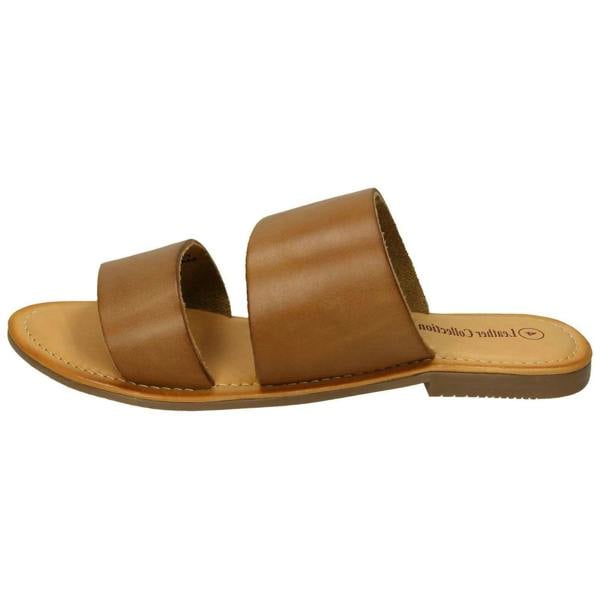 Leather Collection Ladies Leather Collection Double Strap Mules F00234