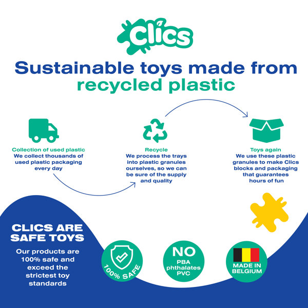  Clics Bucket Dino World Click and Play Bucket 181 Pieces