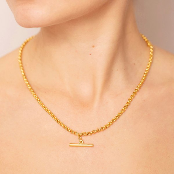 Gold Trip Vintage T-Bar Charm Necklace