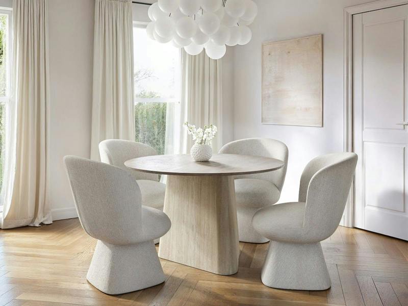 Elin Dining Table with 4 Aiko Chairs Set
