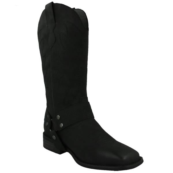 Spot On Ladies Spot On Low Heel Cowboy Boots with Ring Trim Strap F51234