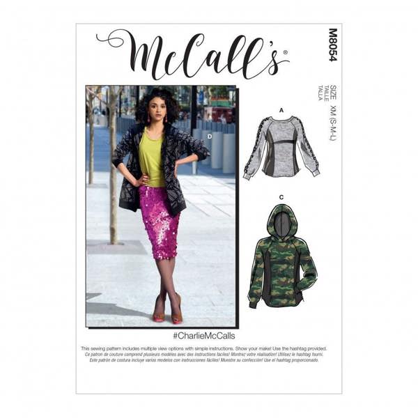 McCalls 8054 Paper Sewing Pattern – Women's Top, Jacket & Hoodie, Easy