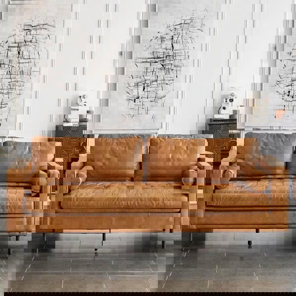 Porto Two Seater Sofa, Real Leather-Two Seater Sofa-Weilai Concept-Weilai Concept