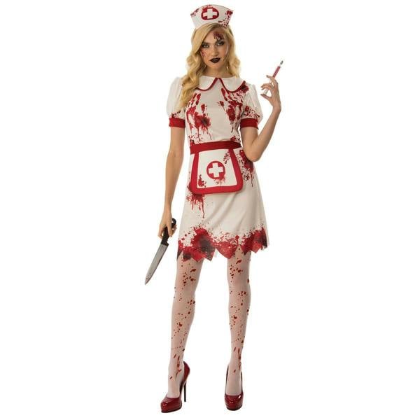 Bristol Novelty Womens/Ladies Bloody Nurse Costume - White/Red - 