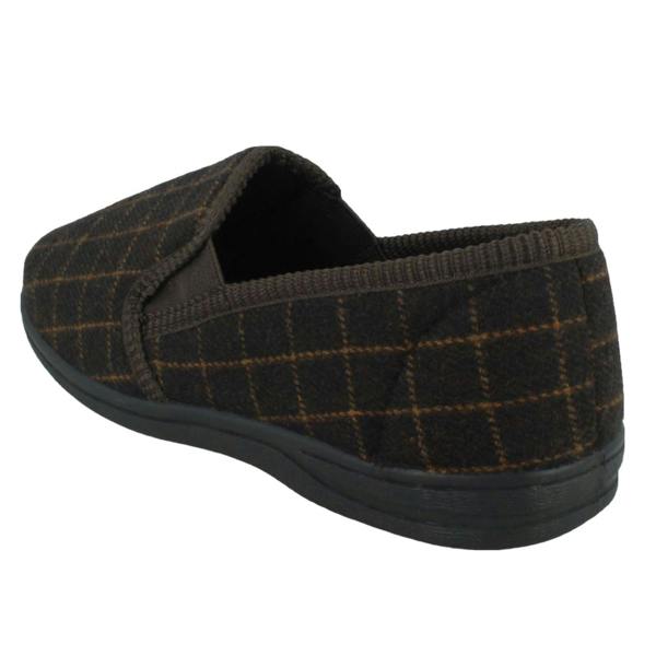 Spot On Mens Spot On Checked Upper Gusset Slipper Jaydon