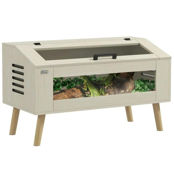 Oak 140L reptile vivarium with tempered glass front window and ventilated sides