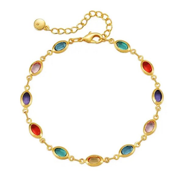 SVNX Multicolour Oval Chain Bracelet