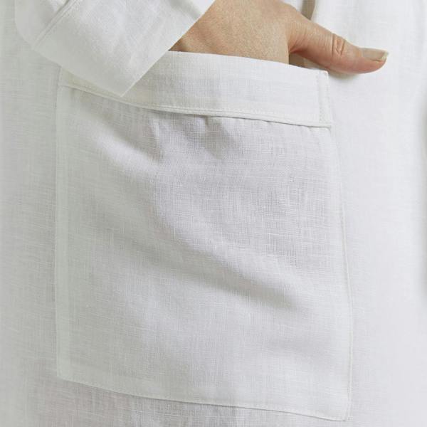 Lazy Linen White Pyjama & Bathrobe