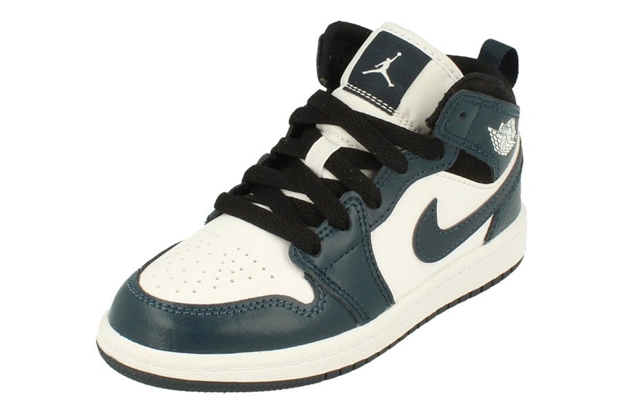 Nike Jordan 1 Mid PS Trainers 640734  411 - Armory Navy White Black 411 - Photo 0