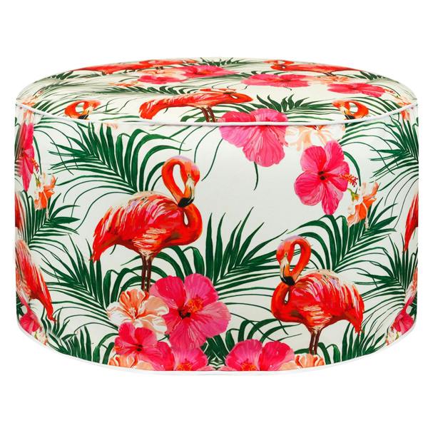 Gardenwize Outdoor Pouf Ottoman - Flamingo Inflatable Footstool