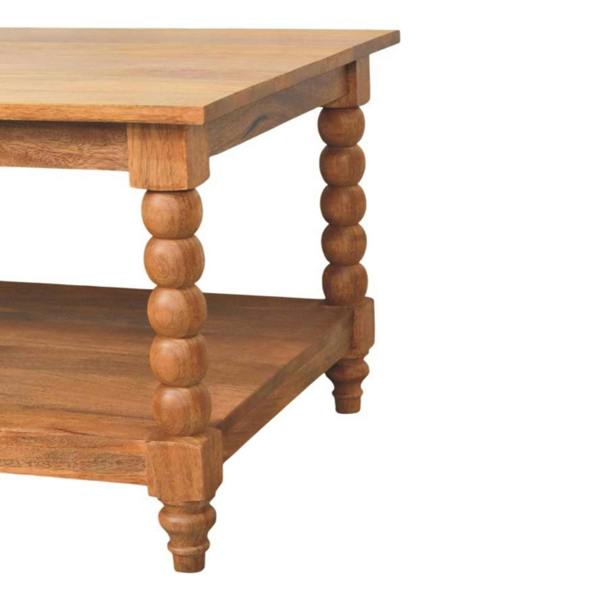 Artisan Furniture Solid Wood Spindle Coffee Table, 1 Open Slot, Brown