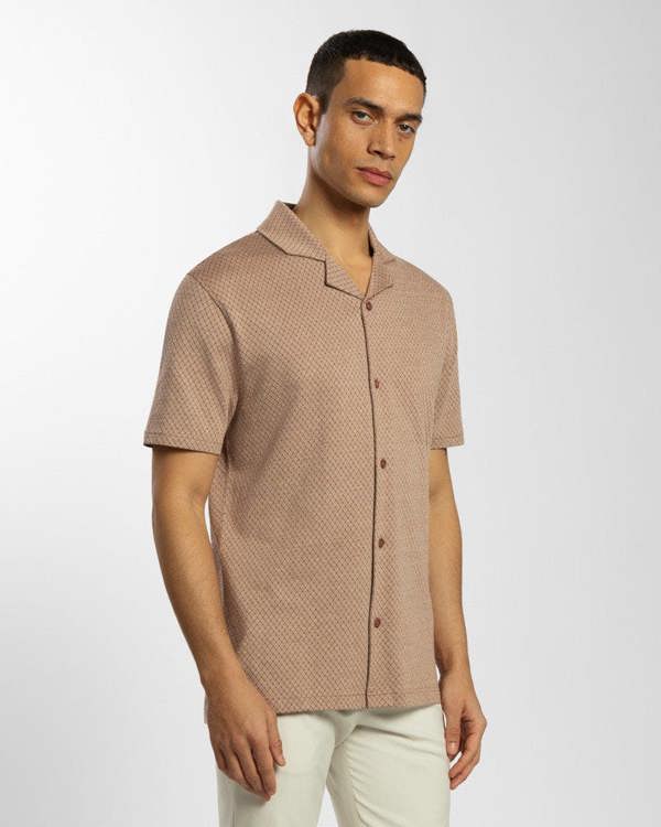 Steel & Jelly Diamond & Dot Jacquard Short Sleeve Shirt