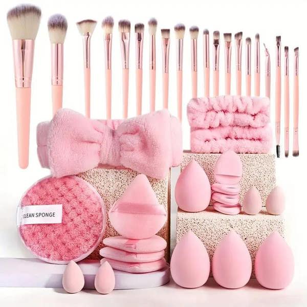 Dyzi 40-Piece Makeup Brush Set Soft Brushes Beauty Blender & Puffs | Perfect Gift