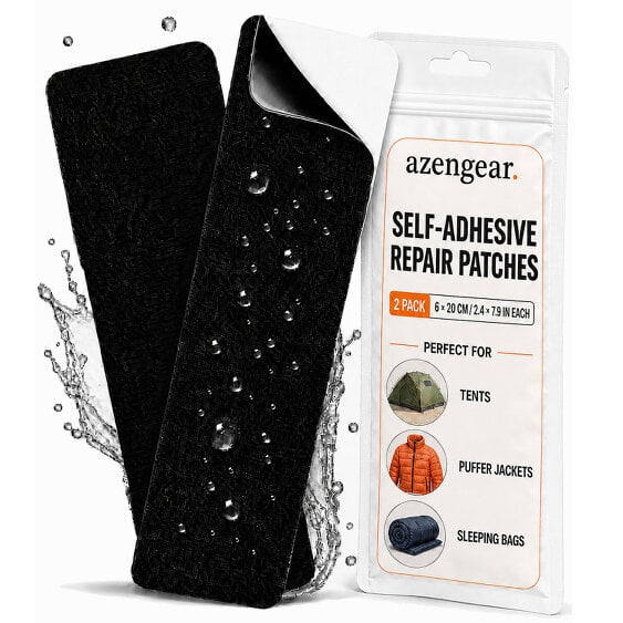 aZengear Self-Adhesive, Waterproof Polyester Jacket Repair Patches (2 Pack)