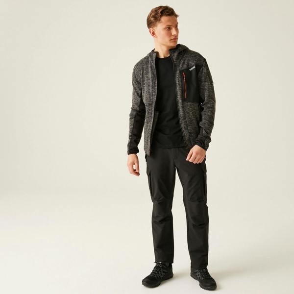 Regatta Mens Alven Full Zip Fleece Jacket - Ash Marl/Black - 