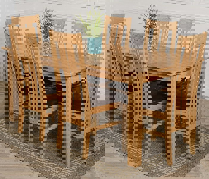 That's Furniture Oslo 180 x 90cm Large Oak Dining Set with Princeton Oak Chairs