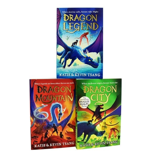 Dragon Realm 3 Book Set By Katie Tsang, Kevin Tsang Dragon Legend, Dragon Mountain, Dragon City