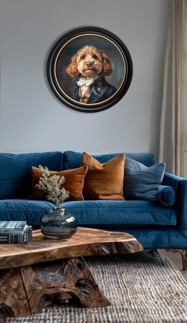 Exceptional Art Sir Barkington - Oxford round frame