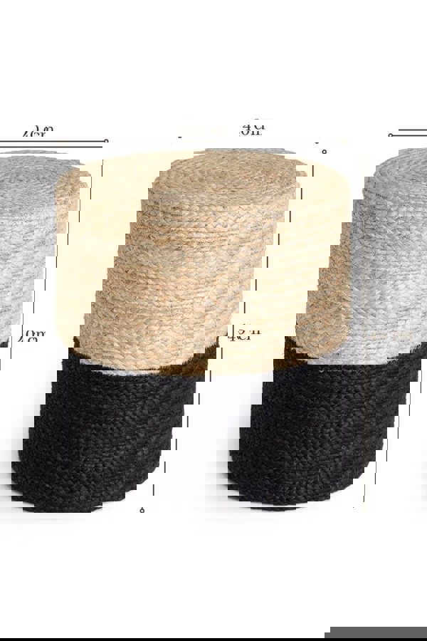 The Rugs Jutta Natural Jute Pouf - Handmade Boho Style