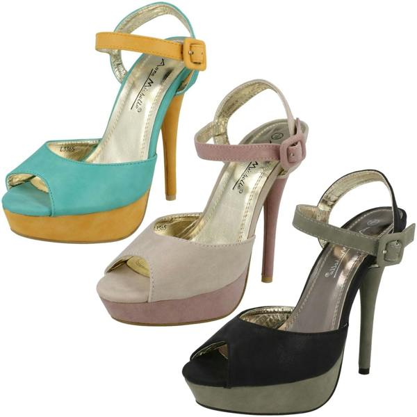 Anne Michelle Ladies Anne Michelle Peep Toe Platform Heels