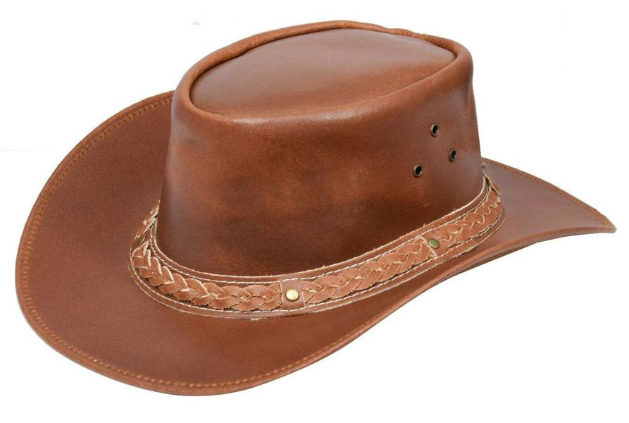 Infinity Leather Cowboy Outback Real Leather Aussie Bush Hat