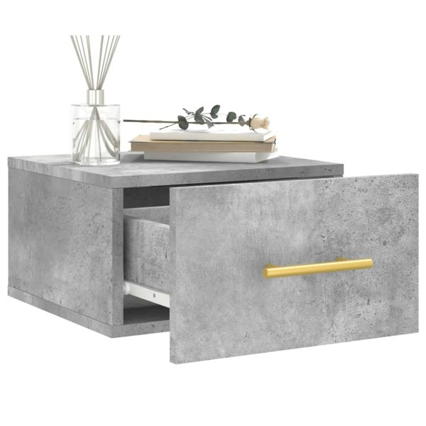 Berkfield Wall-mounted Bedside Cabinet Concrete Grey 35x35x20 cm