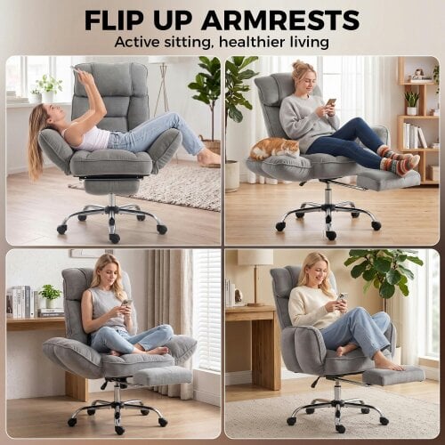 HOMCOM Executive Office Chair Height Adjustable, Grey