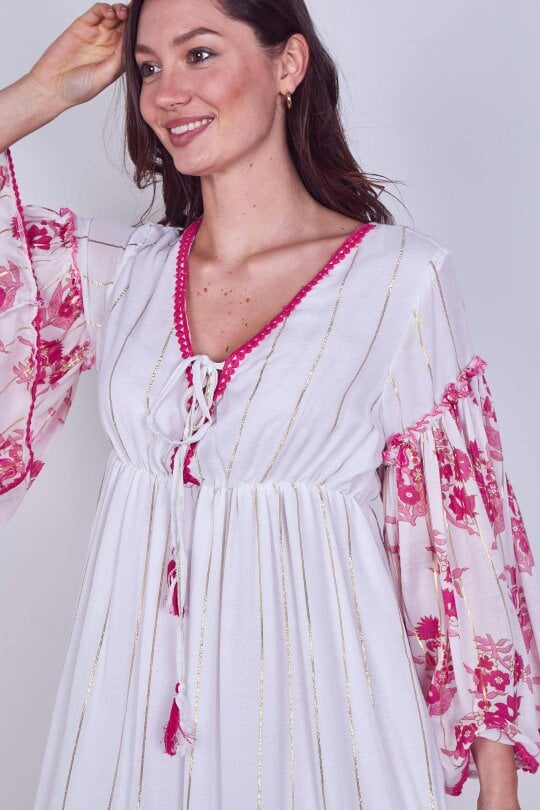 Bohemian Tiered Maxi Dress – Flowy Viscose Elegance