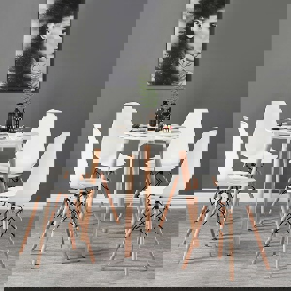 Life Interiors Halo Round Dining Table Single