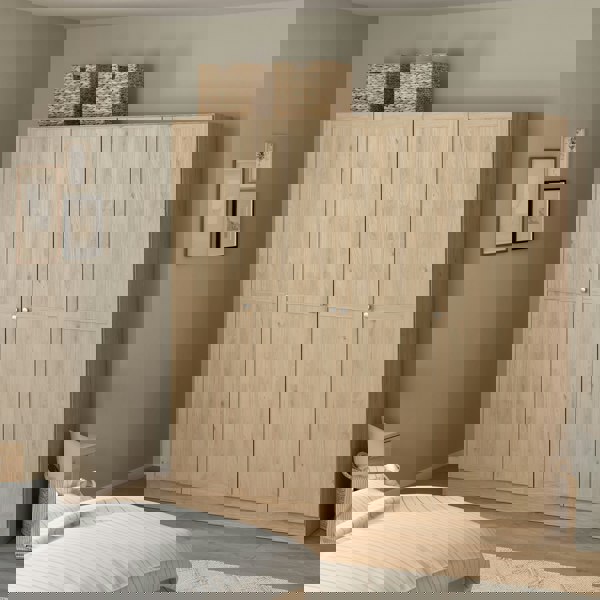 Furniture To Go Brande Wardrobe with 4 Frame Doors in Jackson Hickory