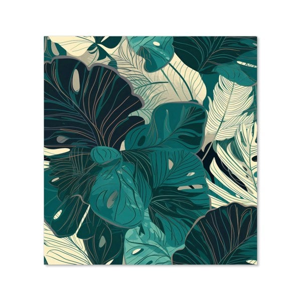 Warren Reed - Designer Tropical Green Leaves Kitchen Splashback