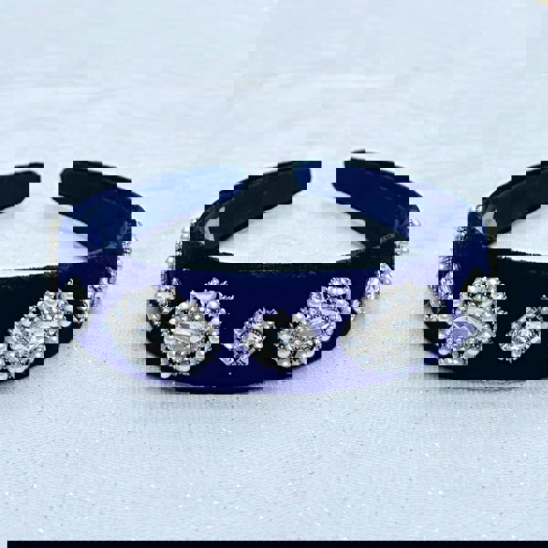 Black Pearl Headband Velvet Hair Band Vintage Inspired