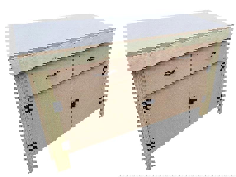 Wooden MDF Top Storage Workbench (V.4) – Sturdy Tool Cabinet with Lockable Cupboard and Drawers, Ideal for Garages, Workshops, and Studios