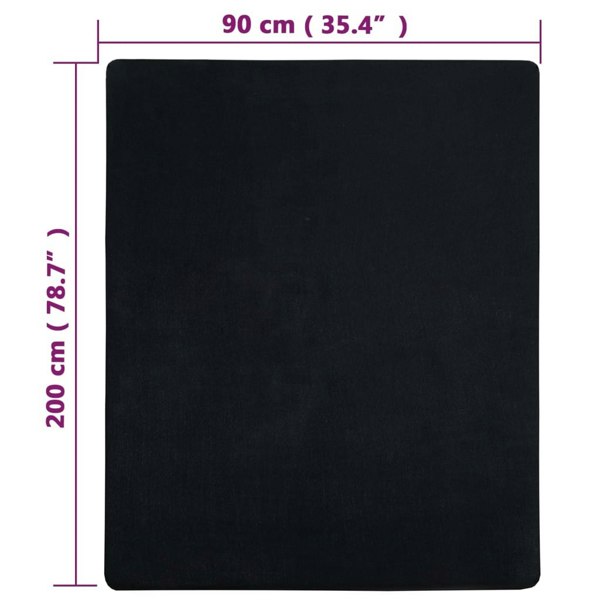 Berkfield Jersey Fitted Sheet Black 90x200 cm Cotton