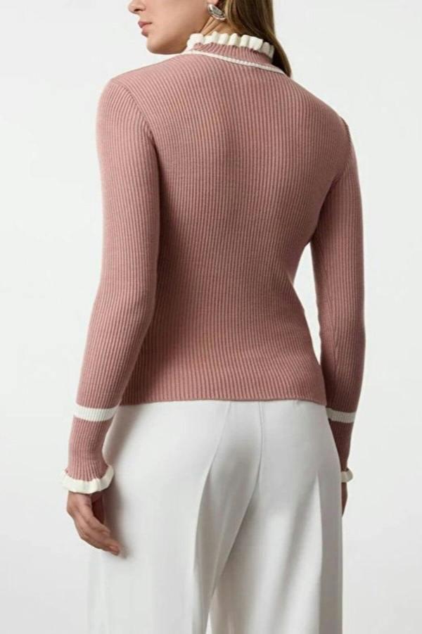 WOVCOR Color Block Knit Sweater