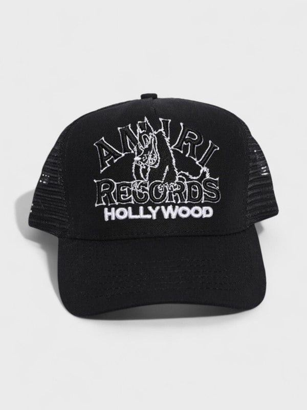 Amiri Wolf Logo Trucker Hat Black - Supplied FashionAmiri