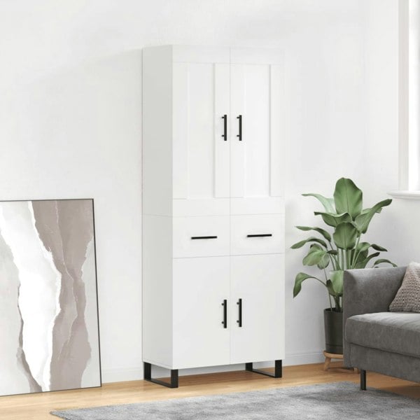 Berkfield Highboard White 69.5x34x180 cm Engineered Wood