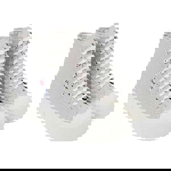 Superga Womens/Ladies 2696 Stripe High Tops - Grey Silver/Avorio