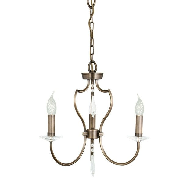 3 Bulb Chandelier Hanging Pendant LIght Dark Bronze LED E14 60W Bulb Loops