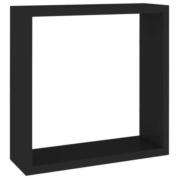 Berkfield Wall Cube Shelves 3 pcs Black MDF