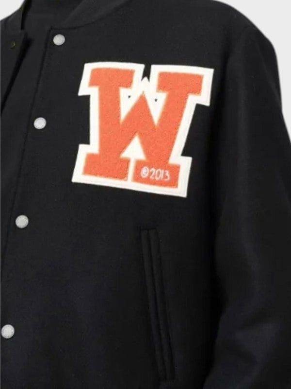 Off - White OW Patch Varsity Jacket Black - Supplied FashionOff - White