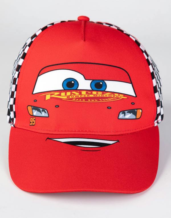Vanilla Underground Disney Cars Boys Red Lightning Mcqueen Adjustable Curved Peak Cap (One Size)