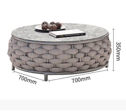 Marbella Textilene Rope Woven Outdoor Sofa Set, Grey-Weilai Concept-Weilai Concept