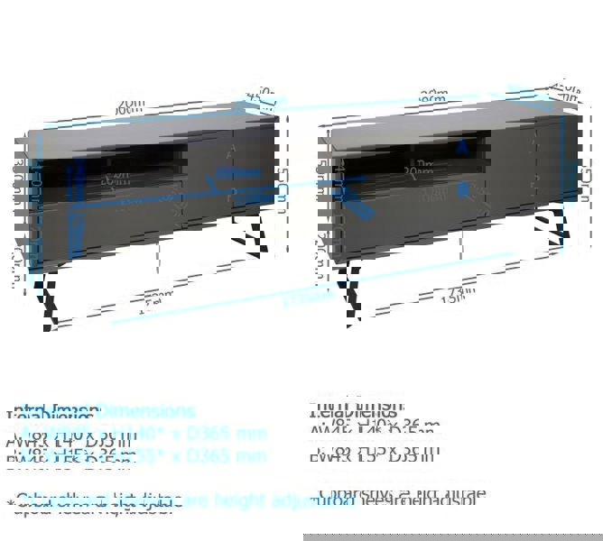 Dorel Home Carbon TV-Stand with 1 Flap & 2 Doors Grey