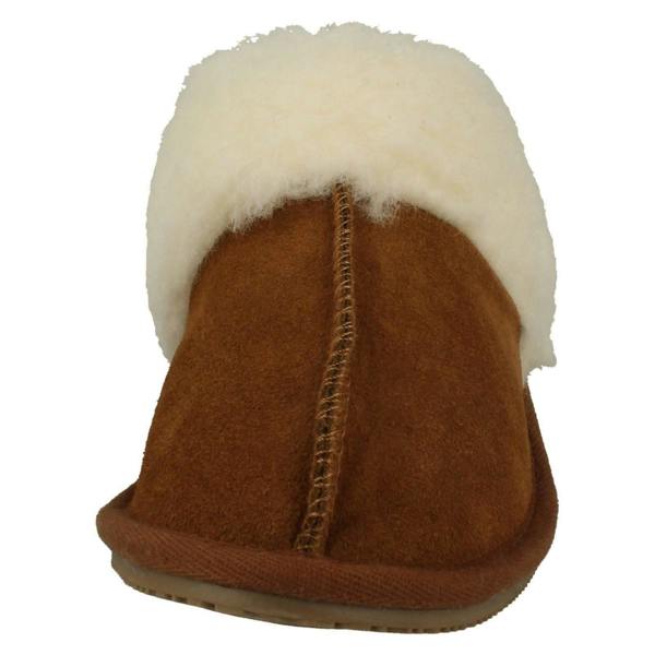 Clarks Ladies Clarks Faux Fur Cuff Mule Slippers Warm Lux