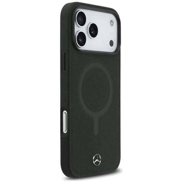 Mercedes Plain Smooth Leather Case with MagSafe for iPhone 17 Pro Max 6.9" Black - MEHMP17X23RCMK