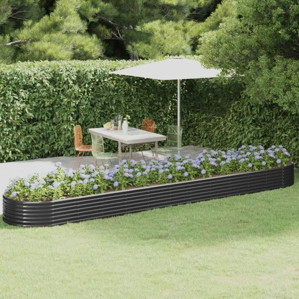 Berkfield Garden Raised Bed Powder-coated Steel 507x100x36 cm Anthracite