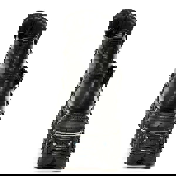 New Rock M-TANK007-S1 Black Leather Platform Ankle Boots